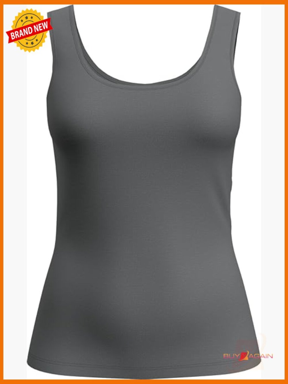Merino Wool Scoop Neck Tank Top - Sleeveless, Slim Fit, Hiking